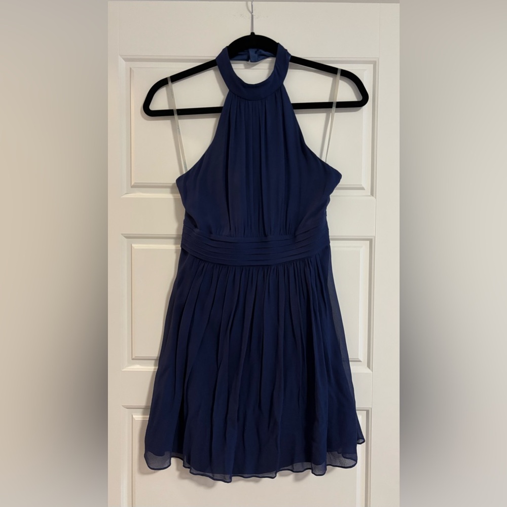 PRE-OWNED Guess by Marciano Elegant Navy Blue Halter Mini Dress | S